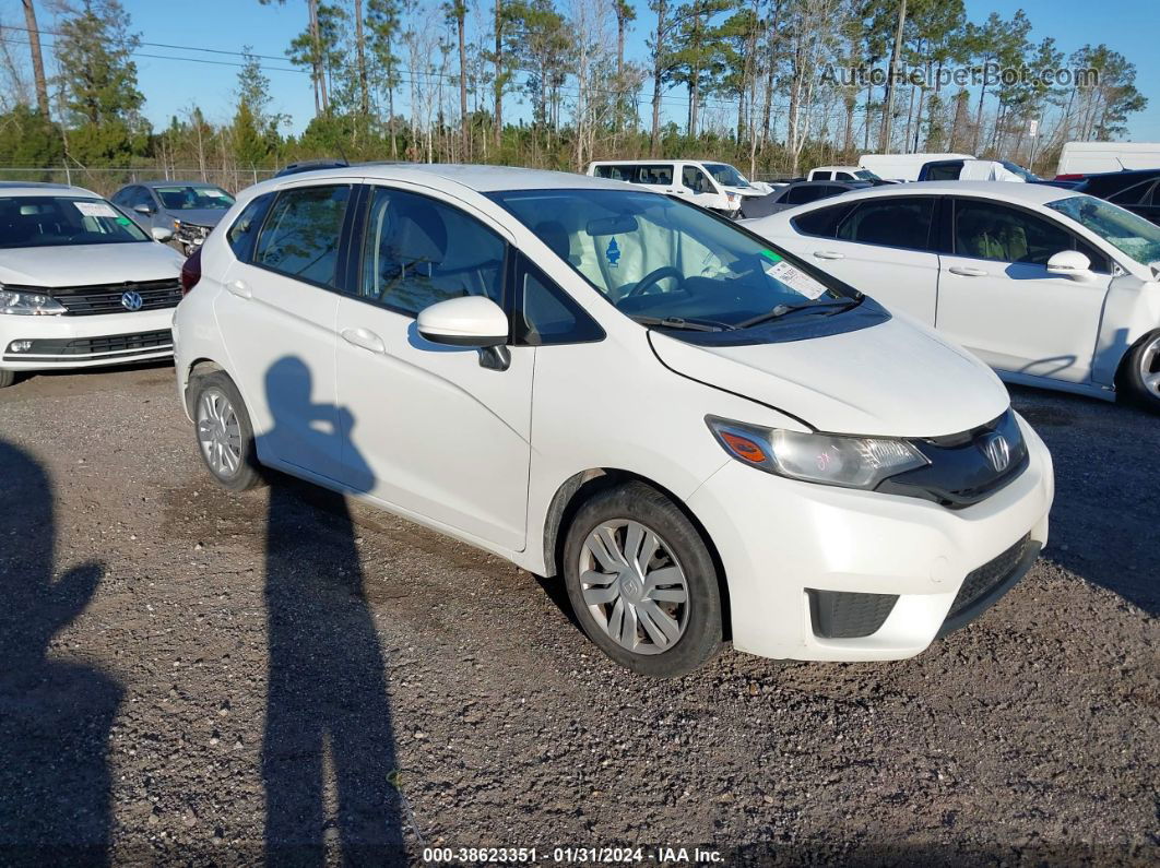 2016 Honda Fit Lx White vin: JHMGK5H54GX010424