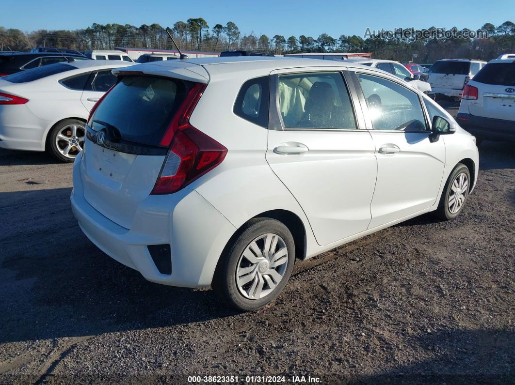 2016 Honda Fit Lx White vin: JHMGK5H54GX010424