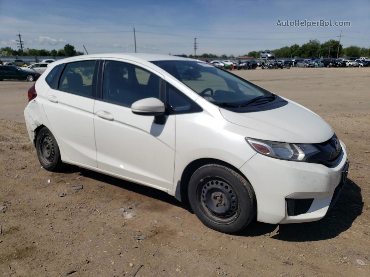 2016 Honda Fit Lx White vin: JHMGK5H55GX031931