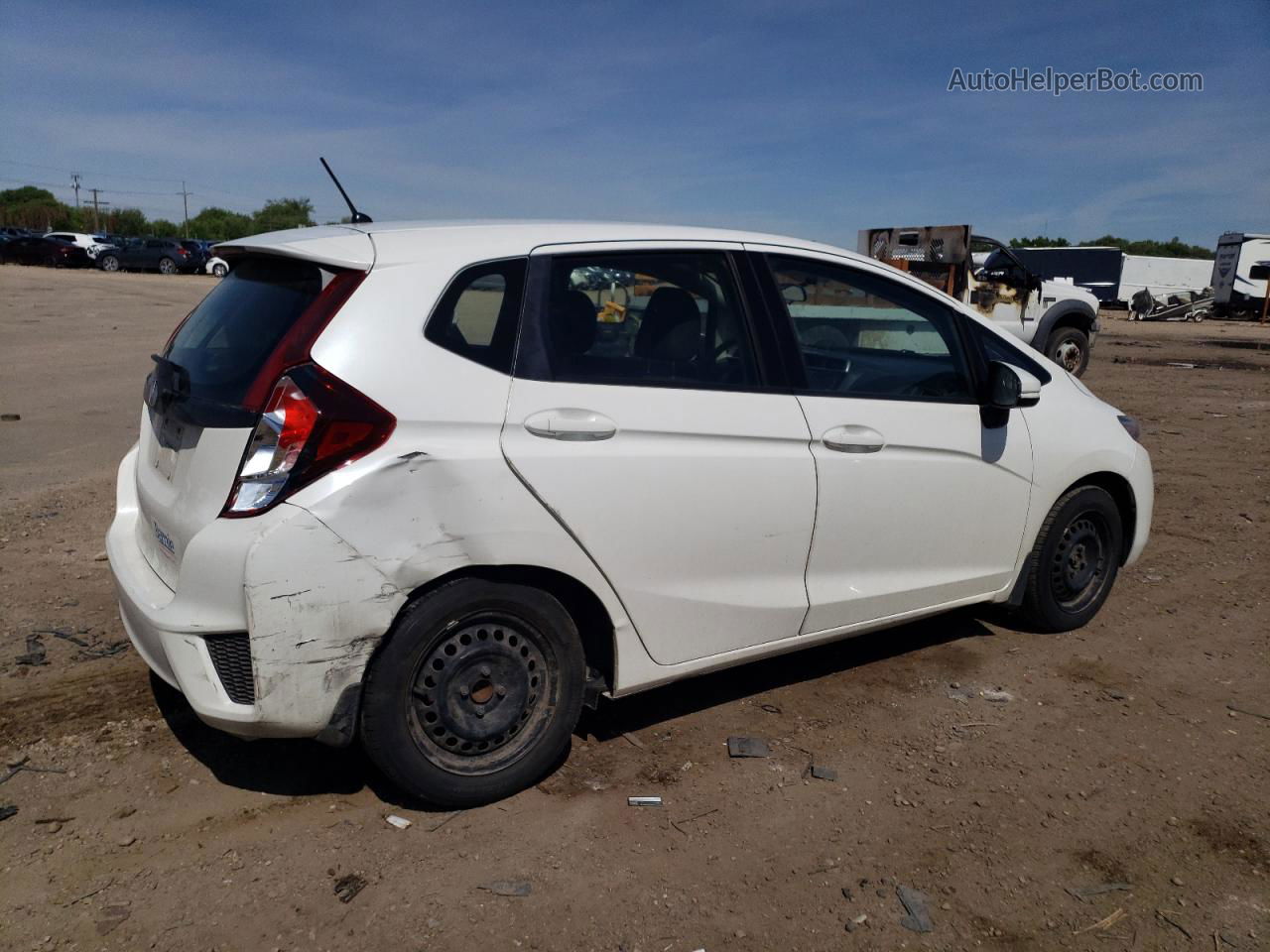 2016 Honda Fit Lx White vin: JHMGK5H55GX031931