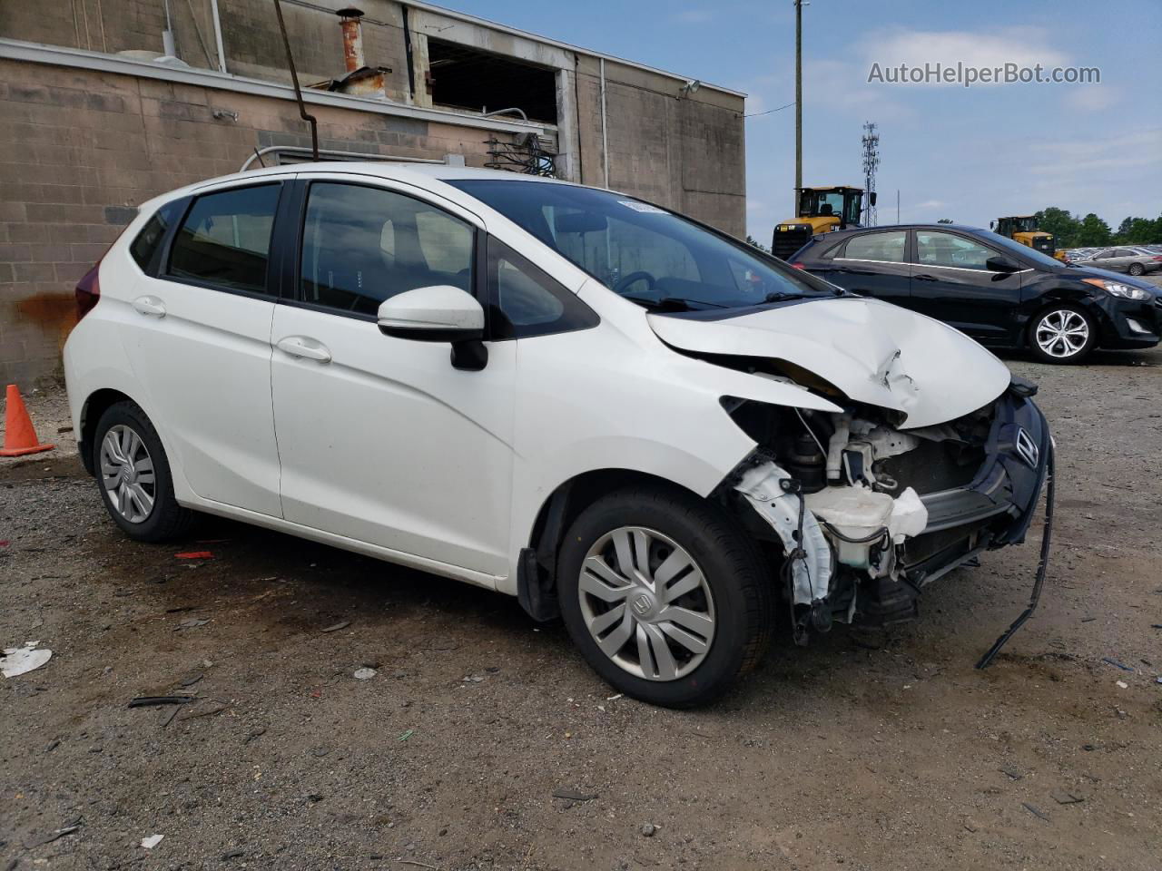 2016 Honda Fit Lx White vin: JHMGK5H55GX043996