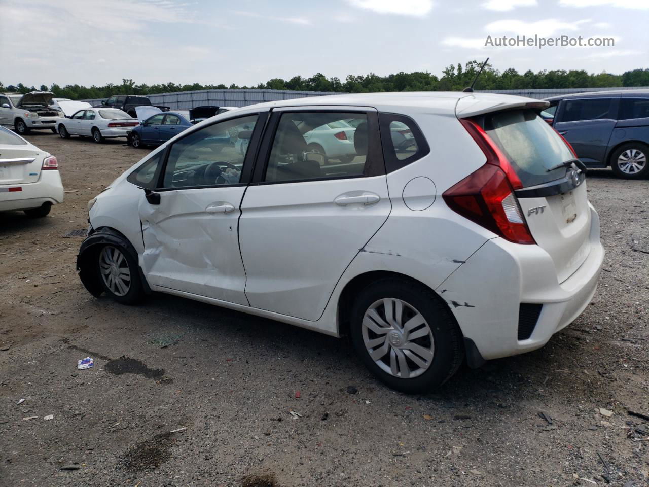 2016 Honda Fit Lx White vin: JHMGK5H55GX043996