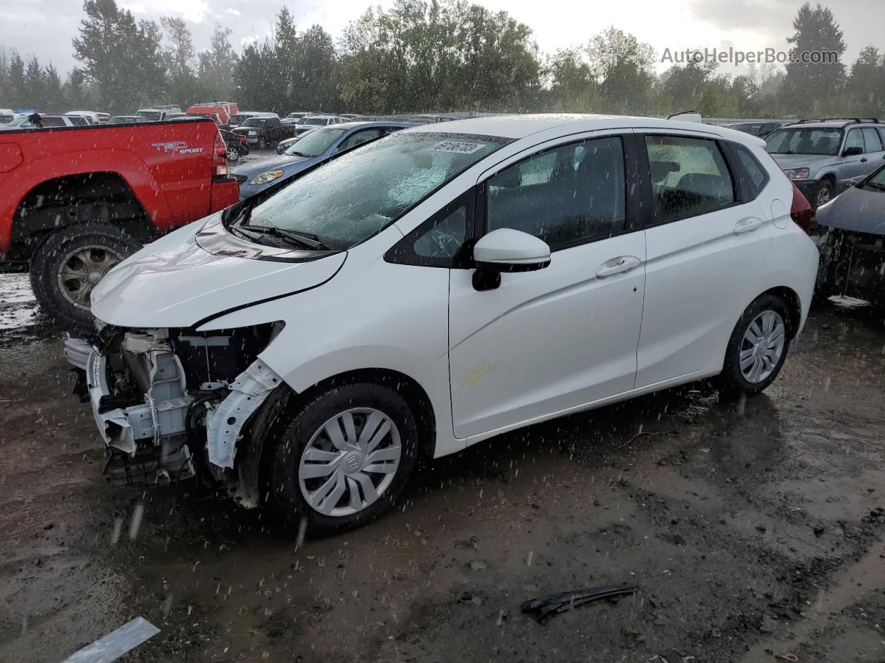 2016 Honda Fit Lx White vin: JHMGK5H56GX017665