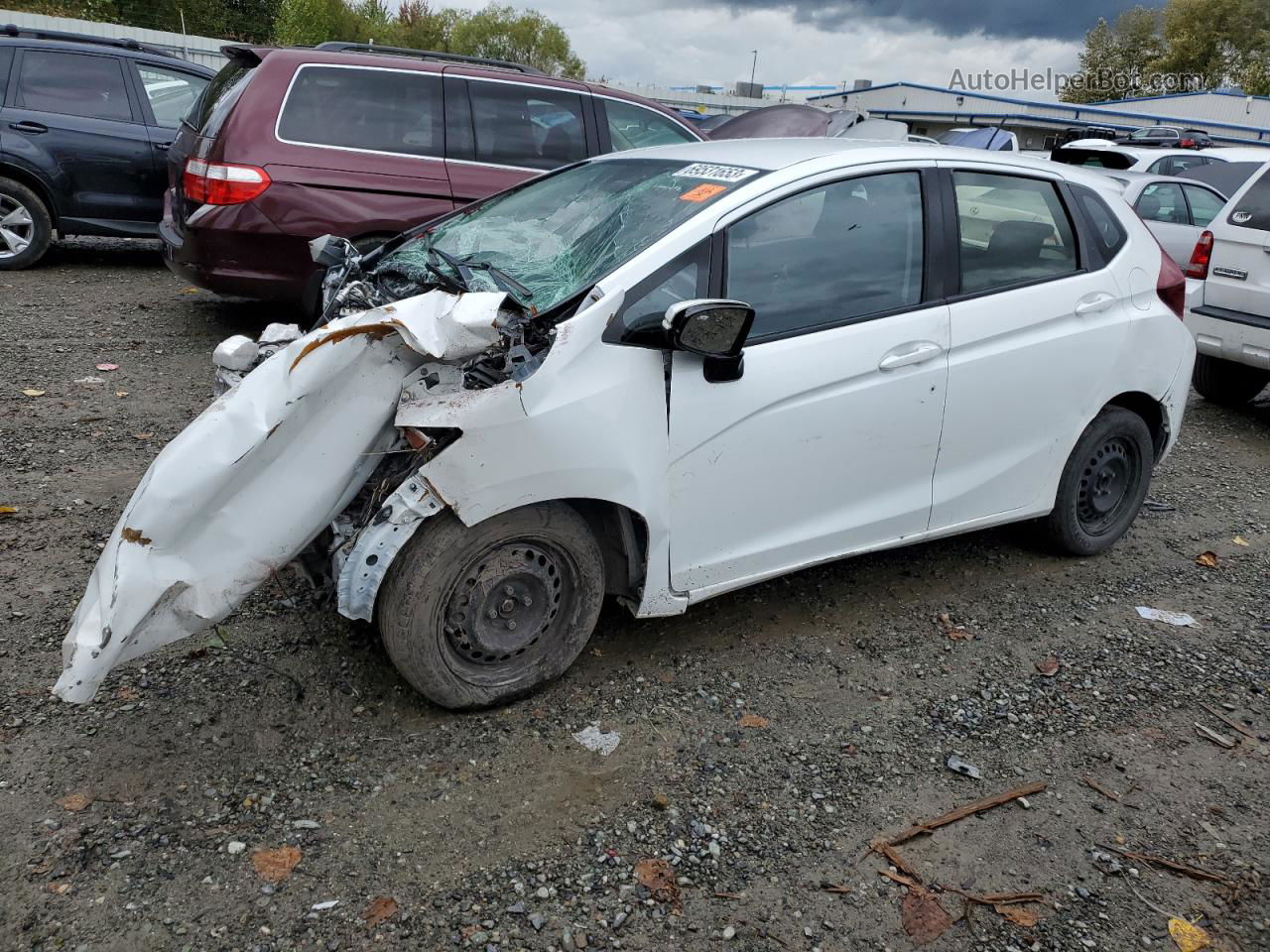 2016 Honda Fit Lx White vin: JHMGK5H56GX035308