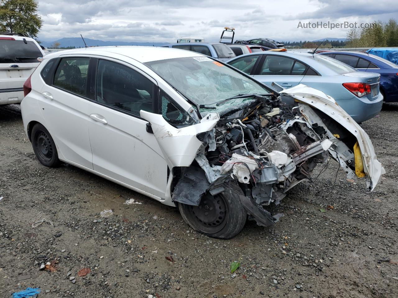 2016 Honda Fit Lx White vin: JHMGK5H56GX035308