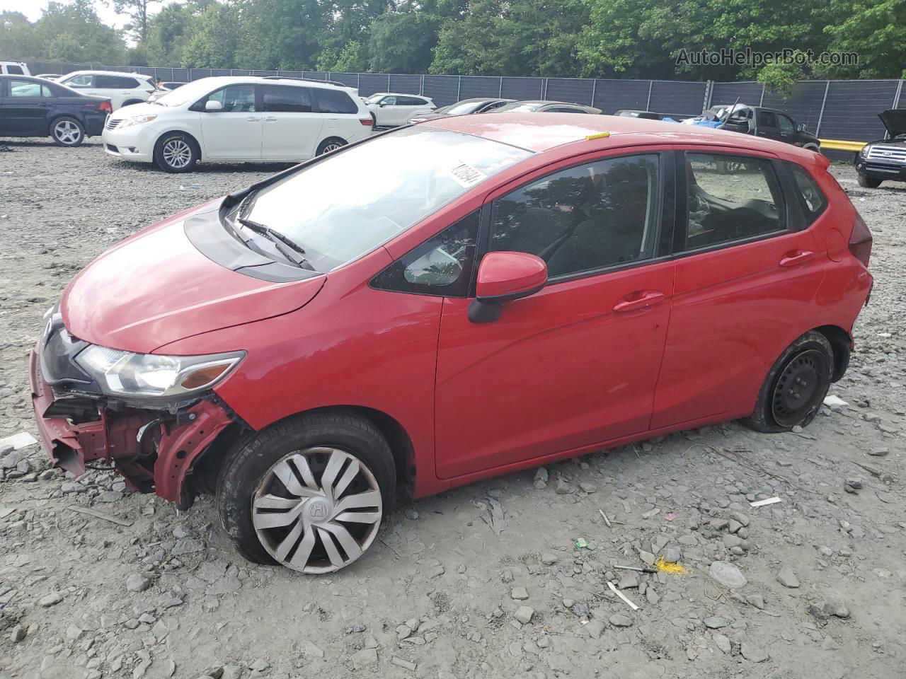 2016 Honda Fit Lx Red vin: JHMGK5H57GS007885