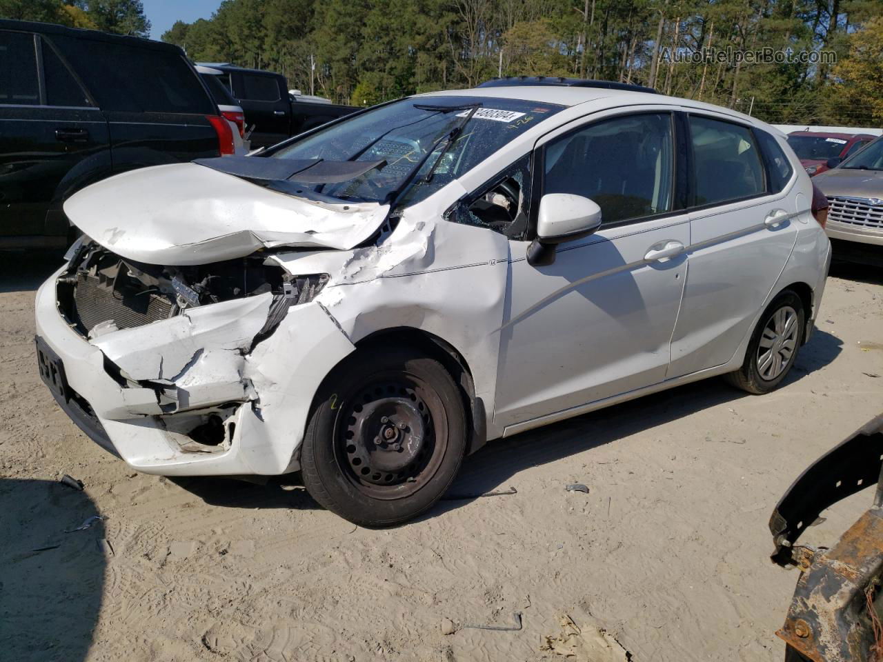 2016 Honda Fit Lx White vin: JHMGK5H57GX012264