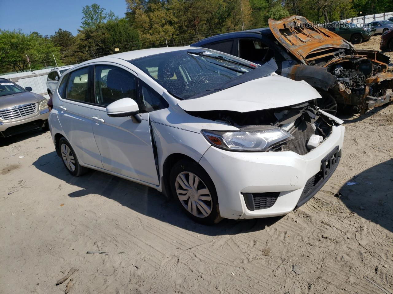 2016 Honda Fit Lx White vin: JHMGK5H57GX012264