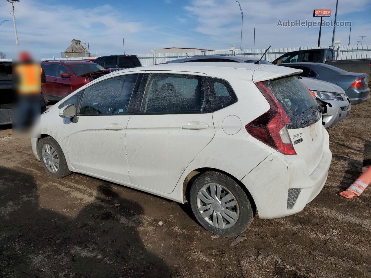 2016 Honda Fit Lx White vin: JHMGK5H58GX021314