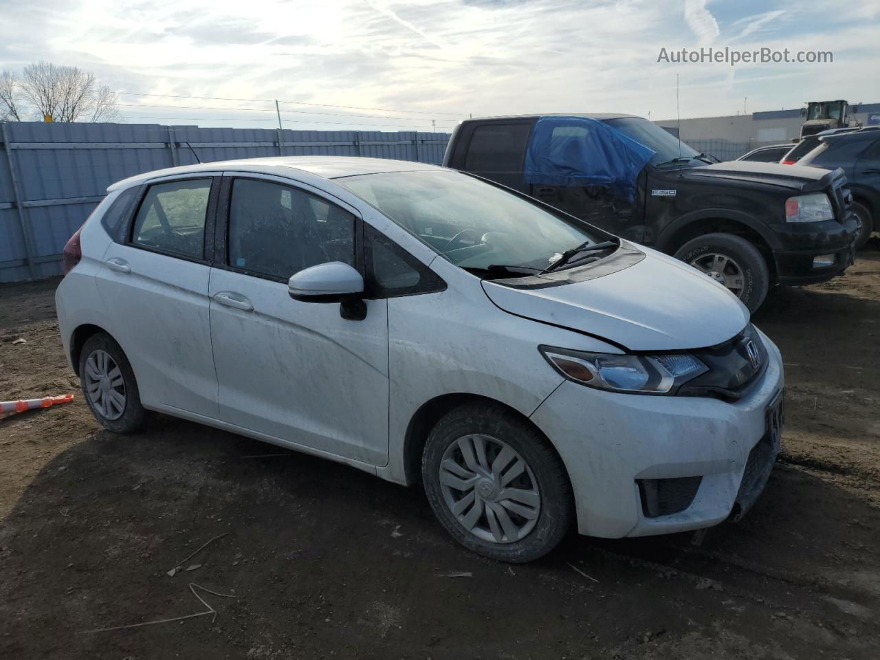 2016 Honda Fit Lx White vin: JHMGK5H58GX021314