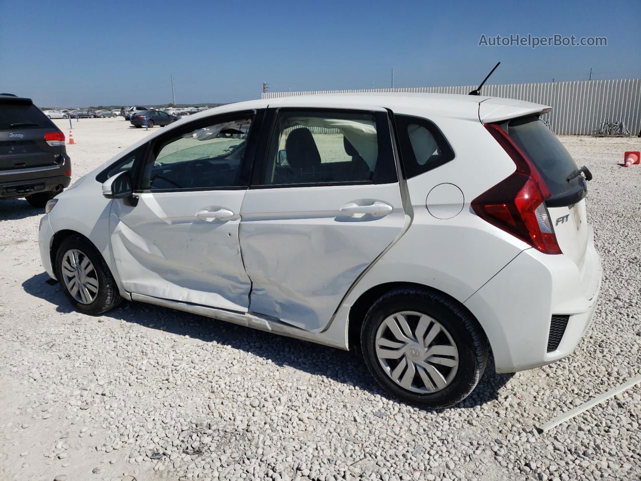 2016 Honda Fit Lx White vin: JHMGK5H5XGS013809