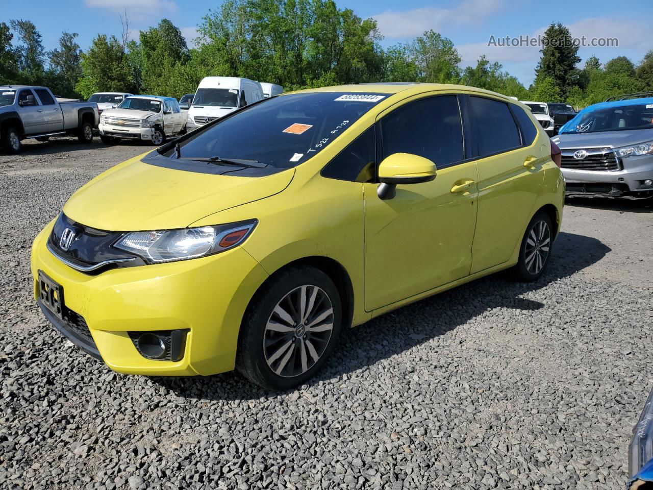 2016 Honda Fit Ex Yellow vin: JHMGK5H72GS006225