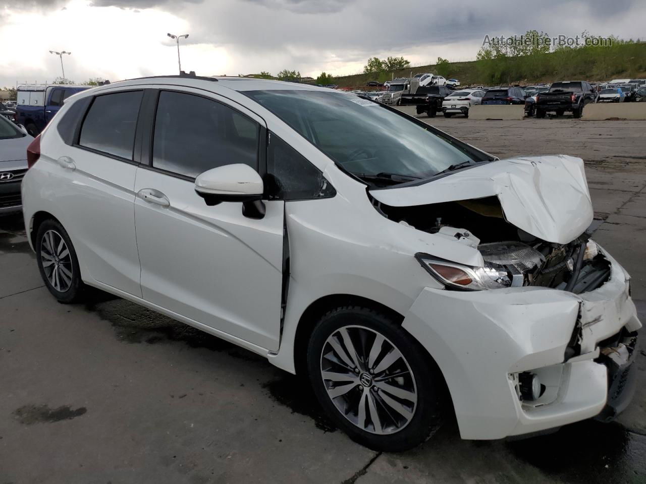 2016 Honda Fit Ex White vin: JHMGK5H74GX001160