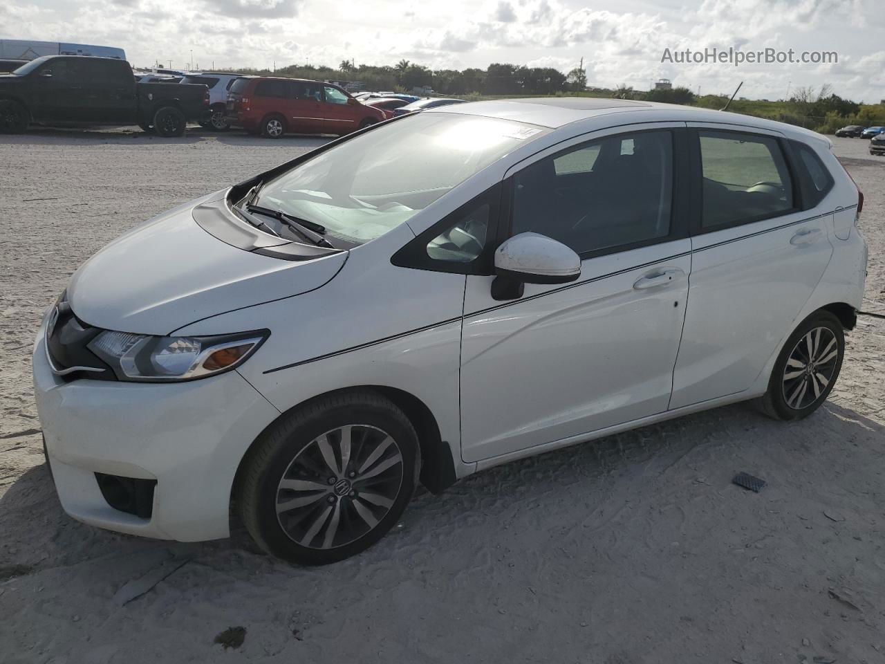 2016 Honda Fit Ex White vin: JHMGK5H76GX010054