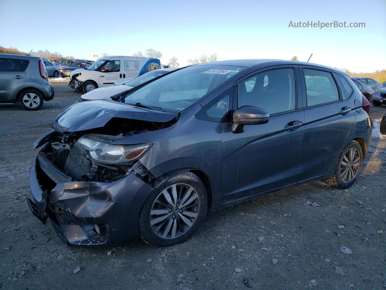 2016 Honda Fit Ex Gray vin: JHMGK5H7XGX042215