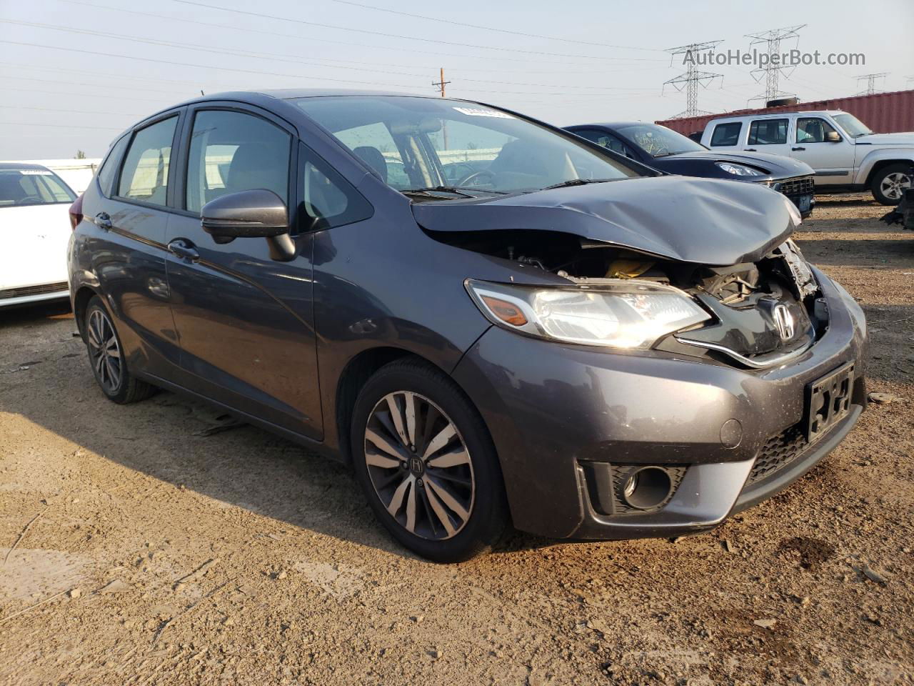 2016 Honda Fit Ex Gray vin: JHMGK5H7XGX045048