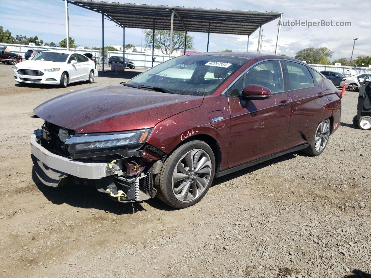 2018 Honda Clarity Touring Burgundy vin: JHMZC5F35JC002676