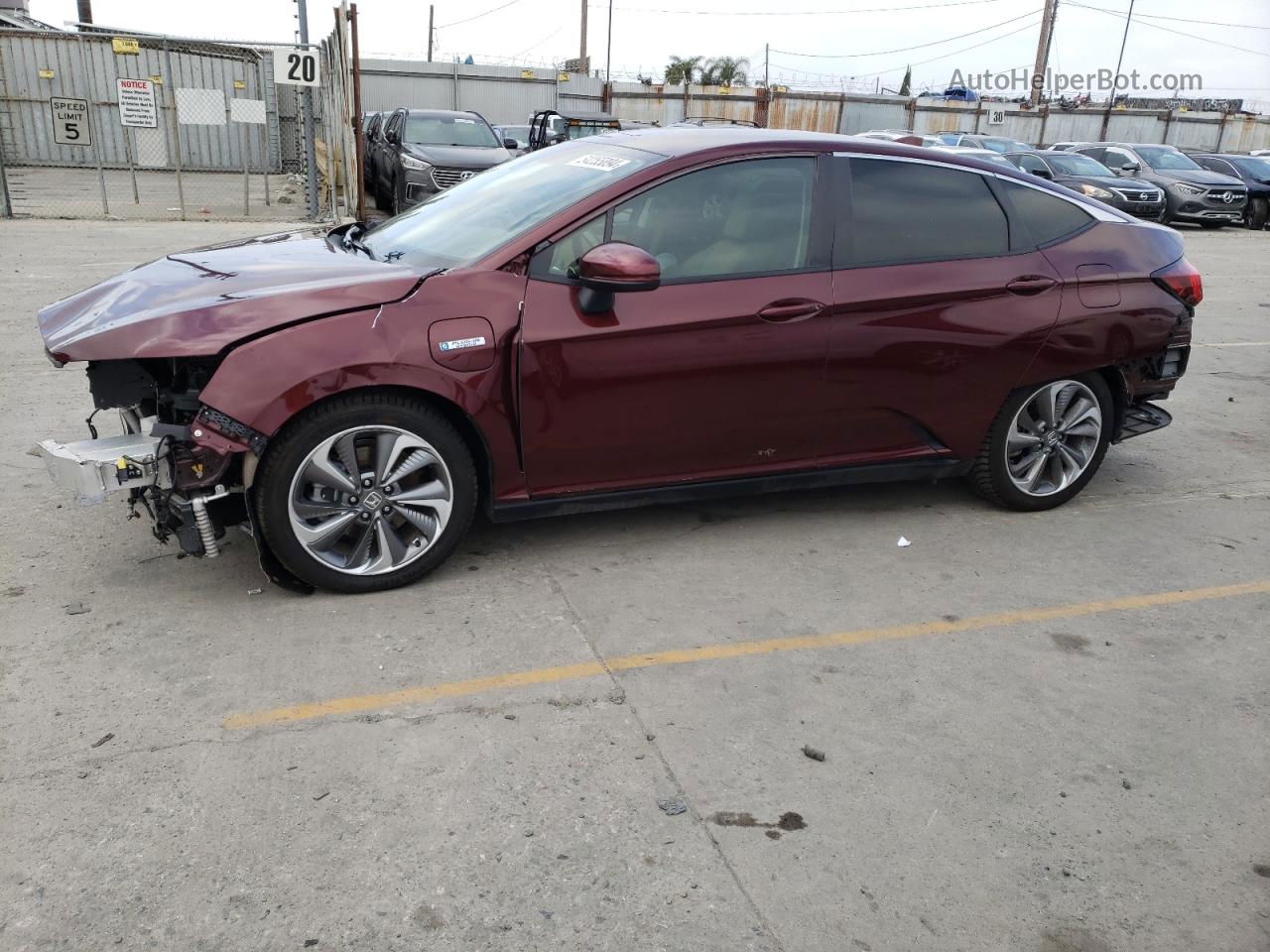 2018 Honda Clarity Touring Burgundy vin: JHMZC5F35JC023477