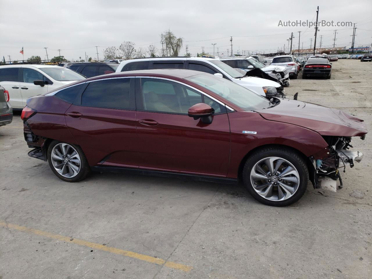 2018 Honda Clarity Touring Burgundy vin: JHMZC5F35JC023477