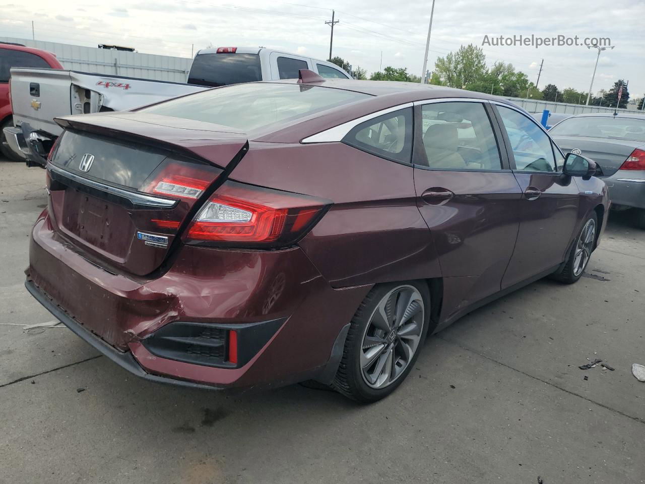 2018 Honda Clarity Touring Burgundy vin: JHMZC5F39JC012059