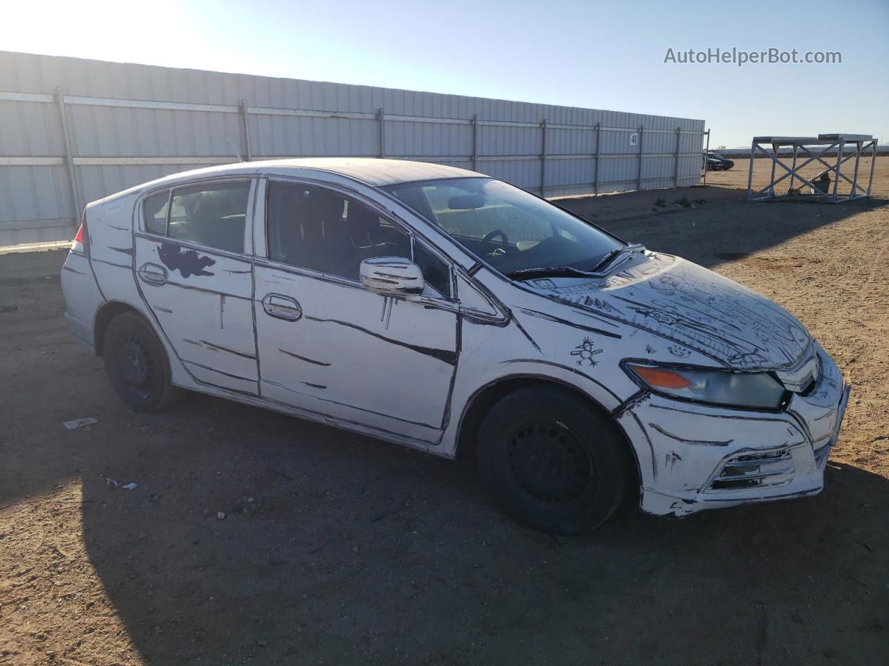 2012 Honda Insight Lx White vin: JHMZE2H56CS004579