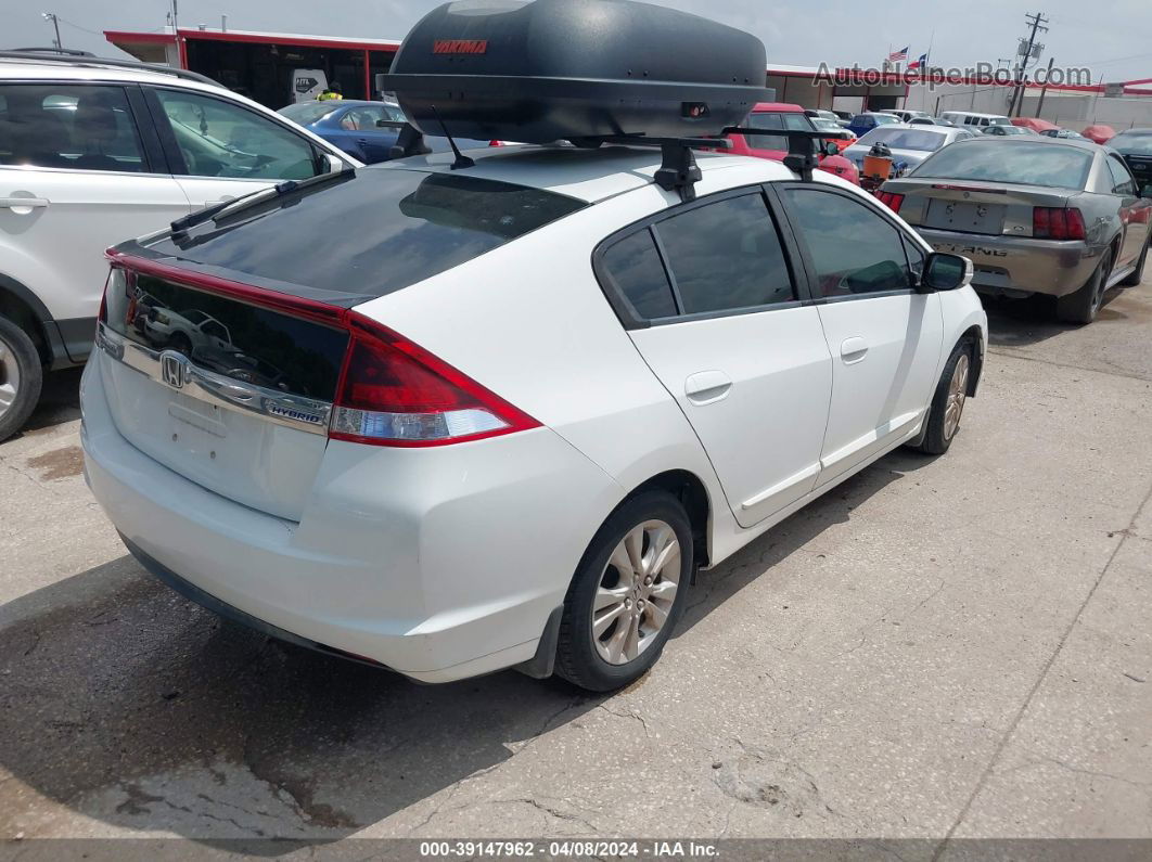 2012 Honda Insight Ex White vin: JHMZE2H72CS001082