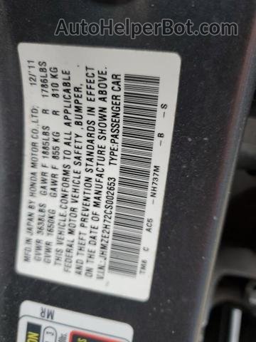 2012 Honda Insight Ex Gray vin: JHMZE2H72CS002653
