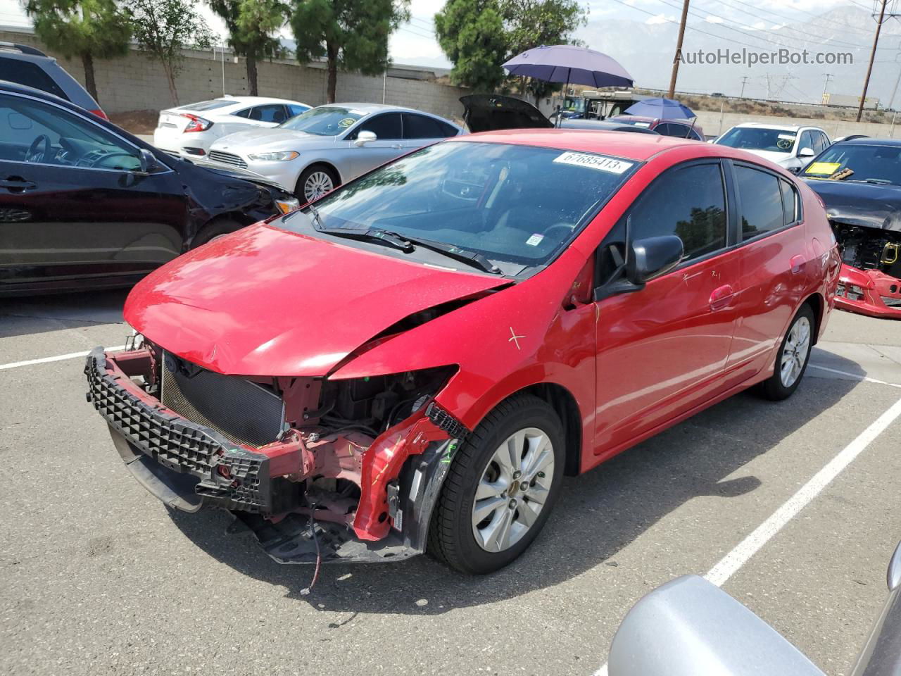 2012 Honda Insight Ex Red vin: JHMZE2H72CS005651