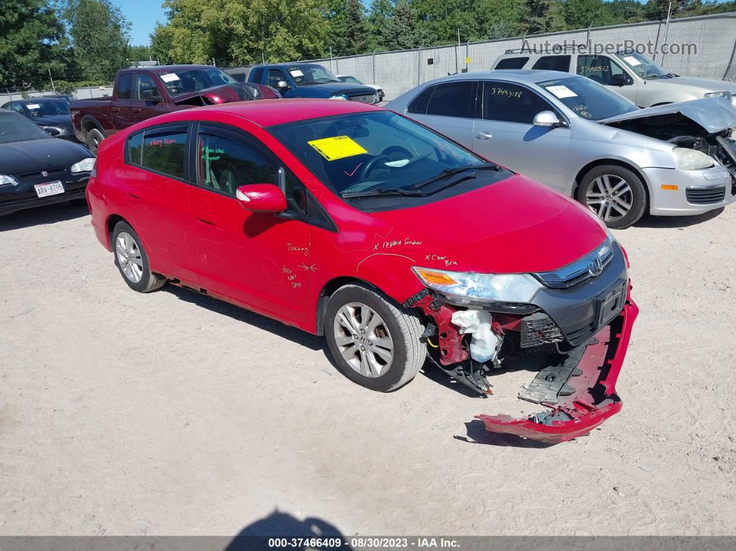 2012 Honda Insight Ex Red vin: JHMZE2H75CS000184