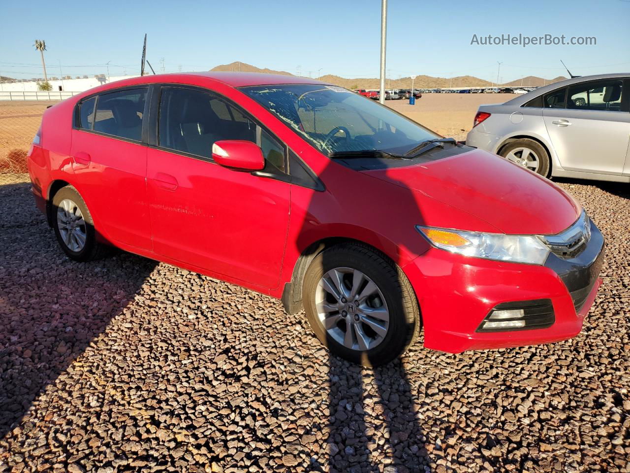 2012 Honda Insight Ex Red vin: JHMZE2H75CS001822