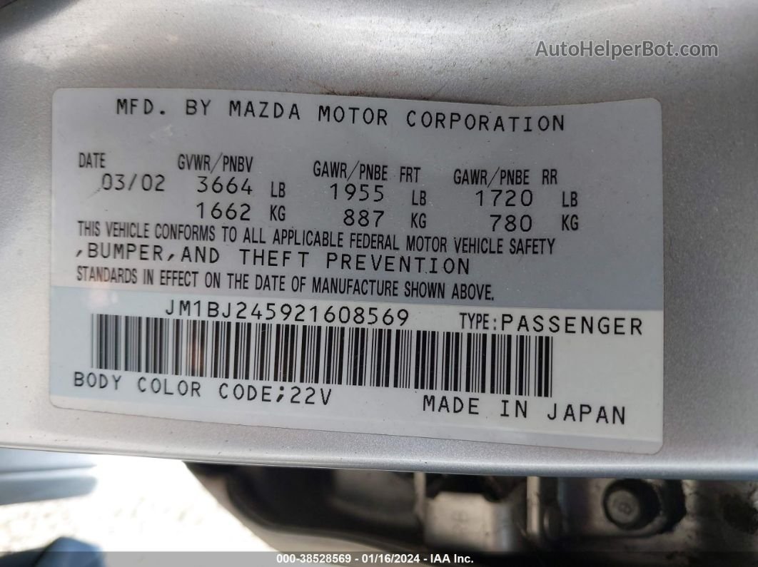 2002 Mazda Protege5 Base (a4)/base (m5) Silver vin: JM1BJ245921608569