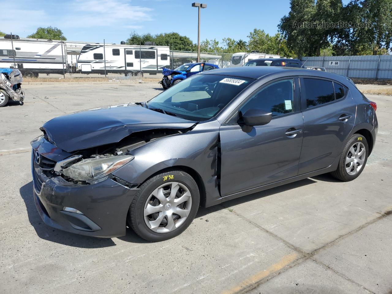 2016 Mazda 3 Sport Gray vin: JM1BM1J76G1344516