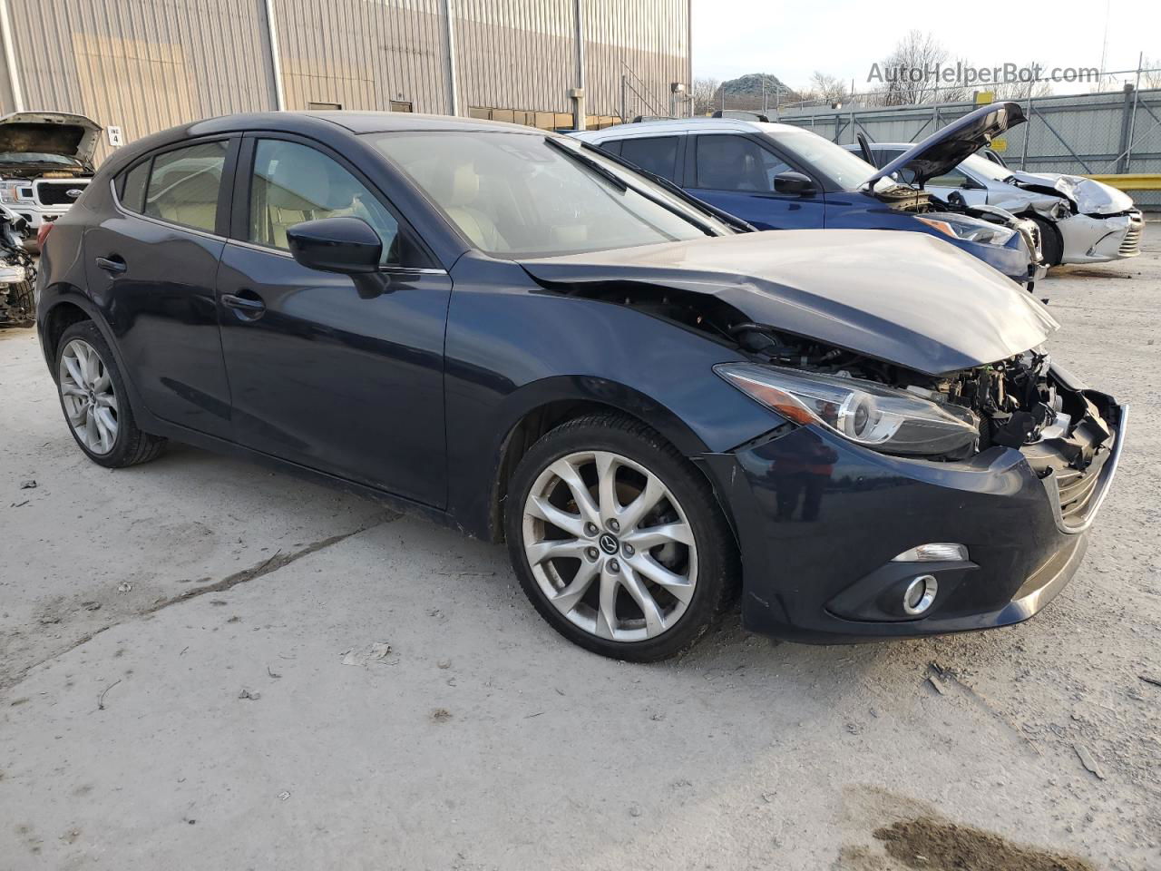 2014 Mazda 3 Grand Touring Blue vin: JM1BM1M30E1156970