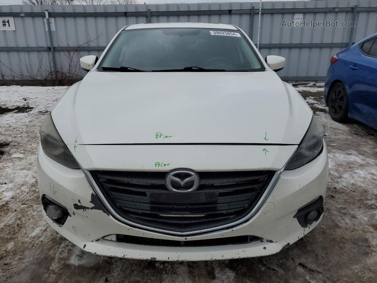 2014 Mazda 3 Grand Touring White vin: JM1BM1M35E1103178