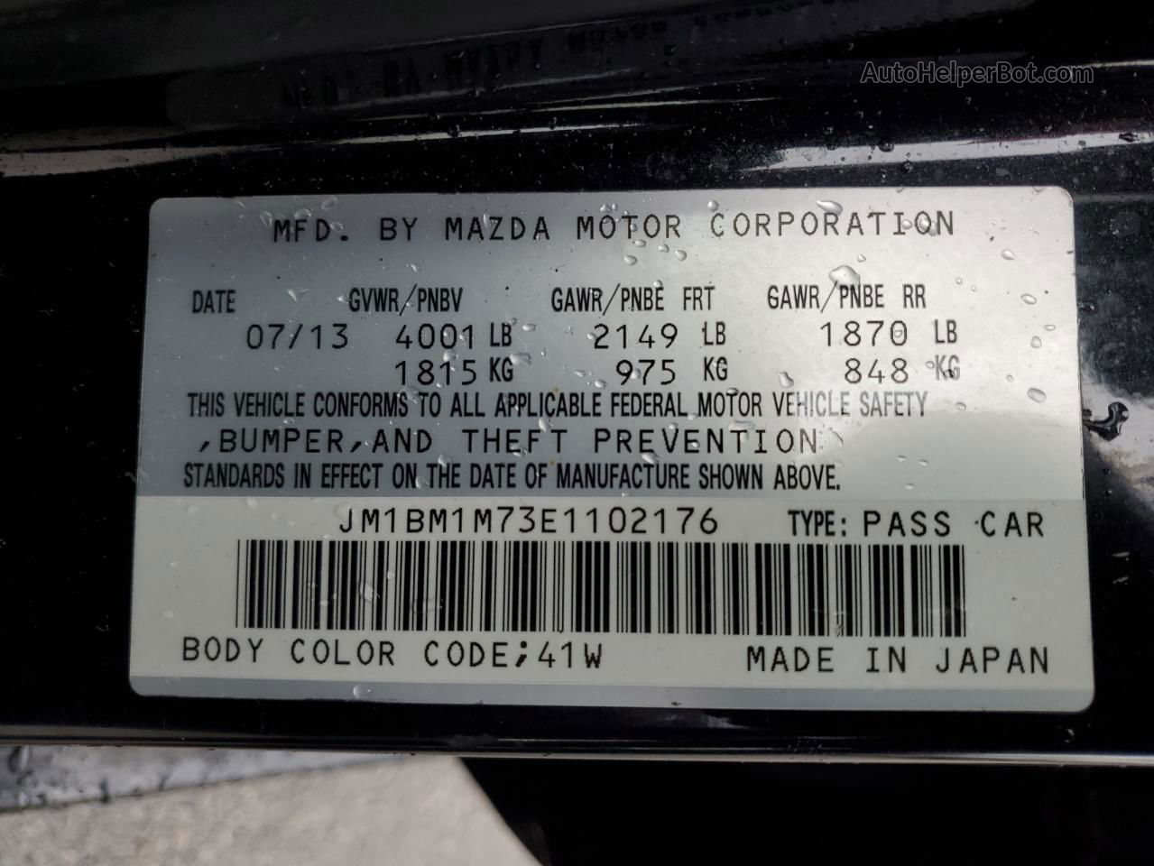 2014 Mazda 3 Grand Touring Black vin: JM1BM1M73E1102176