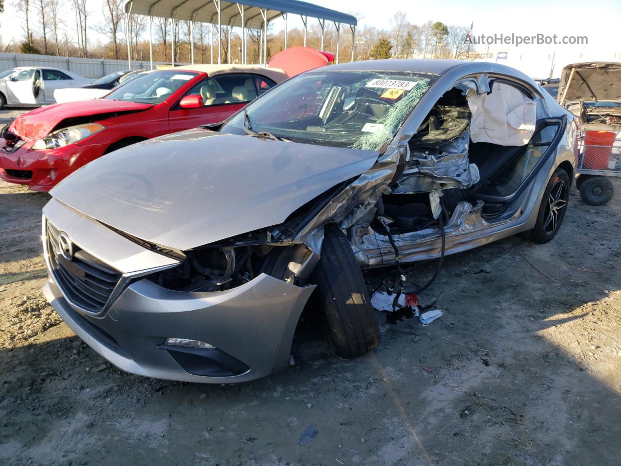 2014 Mazda 3 Sv Серый vin: JM1BM1T74E1123863