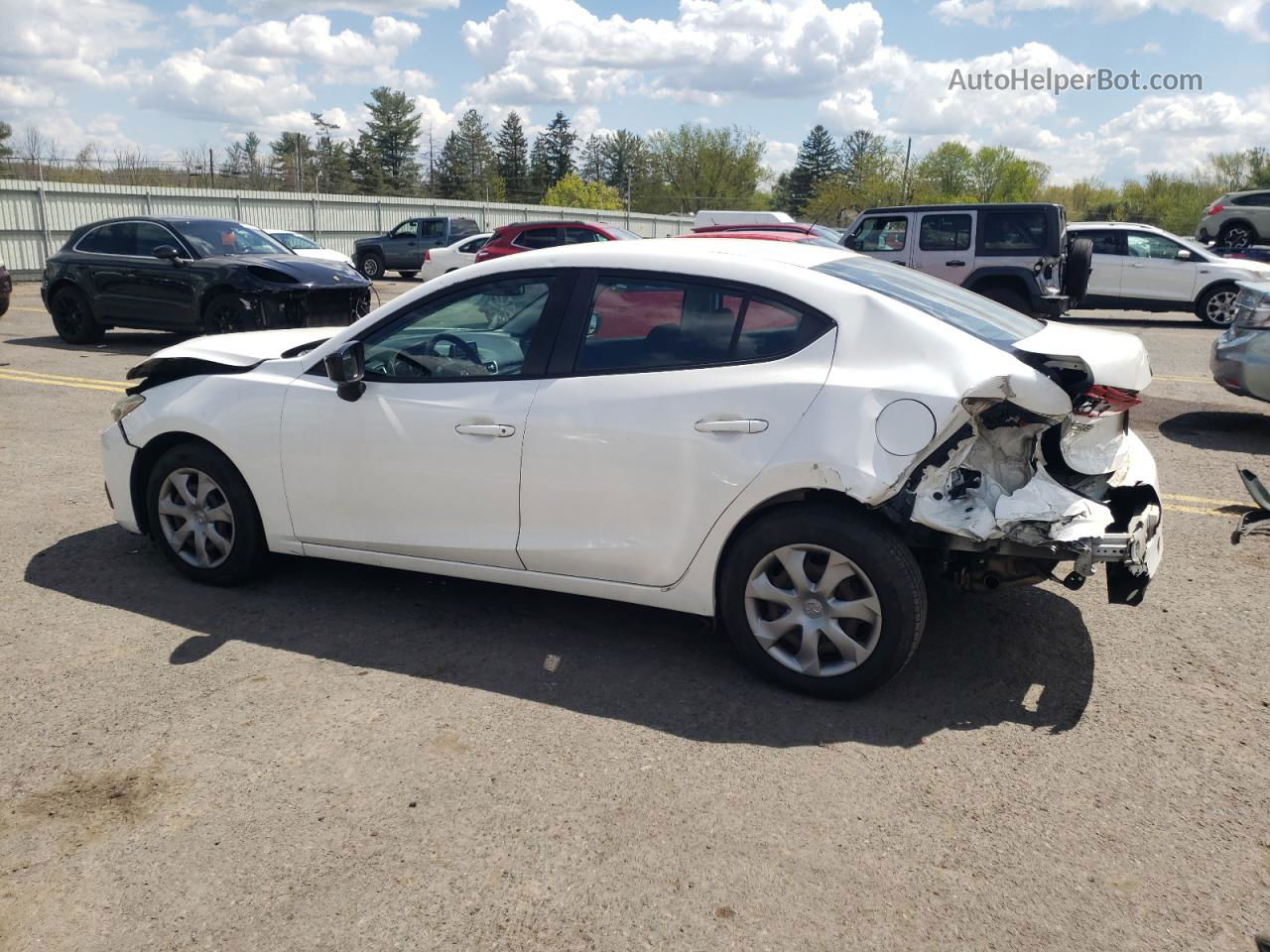 2014 Mazda 3 Sv White vin: JM1BM1T78E1214473