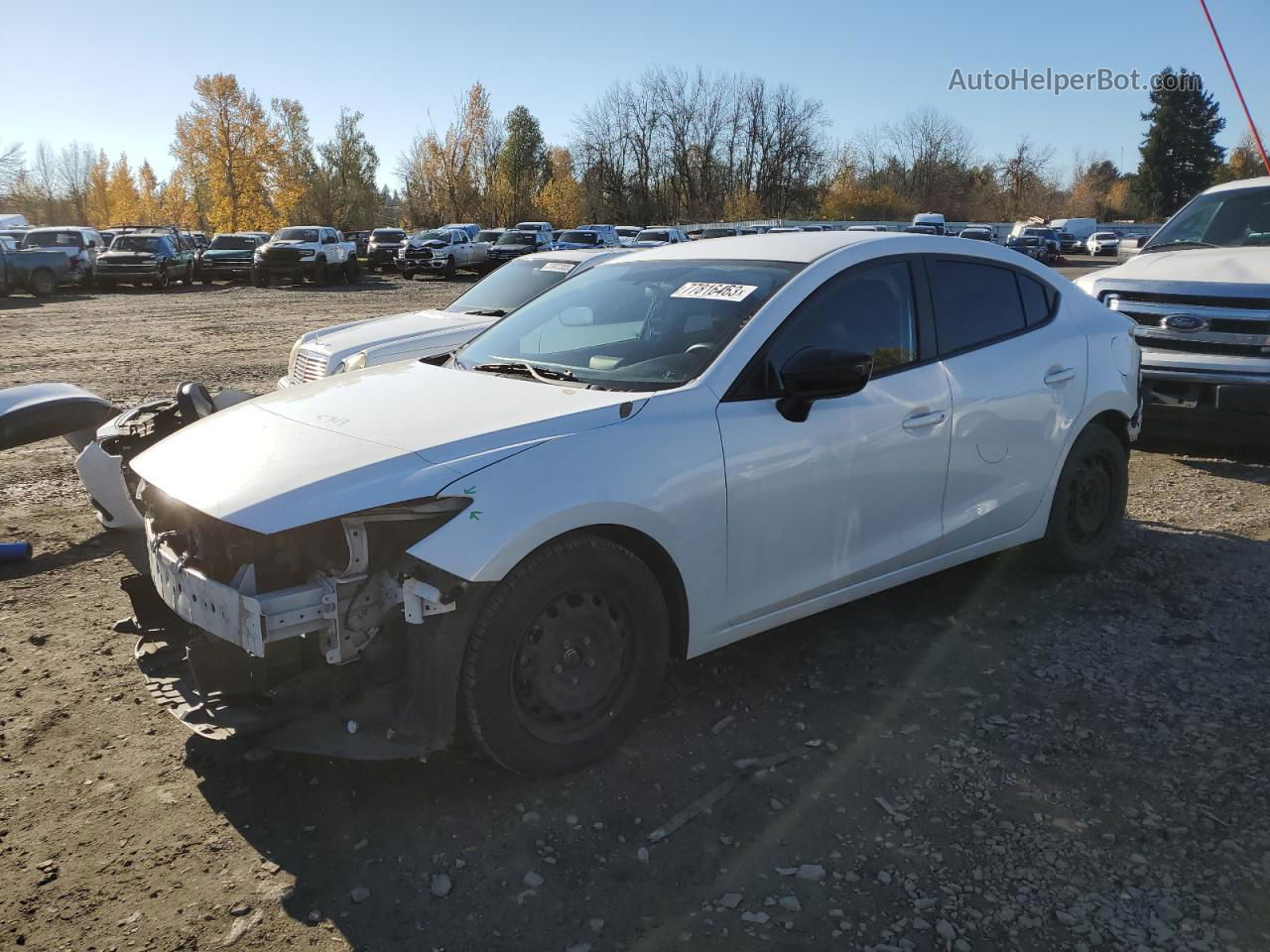 2014 Mazda 3 Sv White vin: JM1BM1T79E1200713