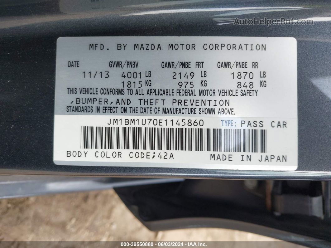 2014 Mazda Mazda3 I Sport Gray vin: JM1BM1U70E1145860