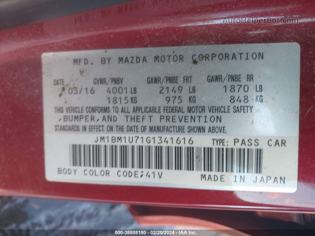 2016 Mazda Mazda3 I Sport Red vin: JM1BM1U71G1341616