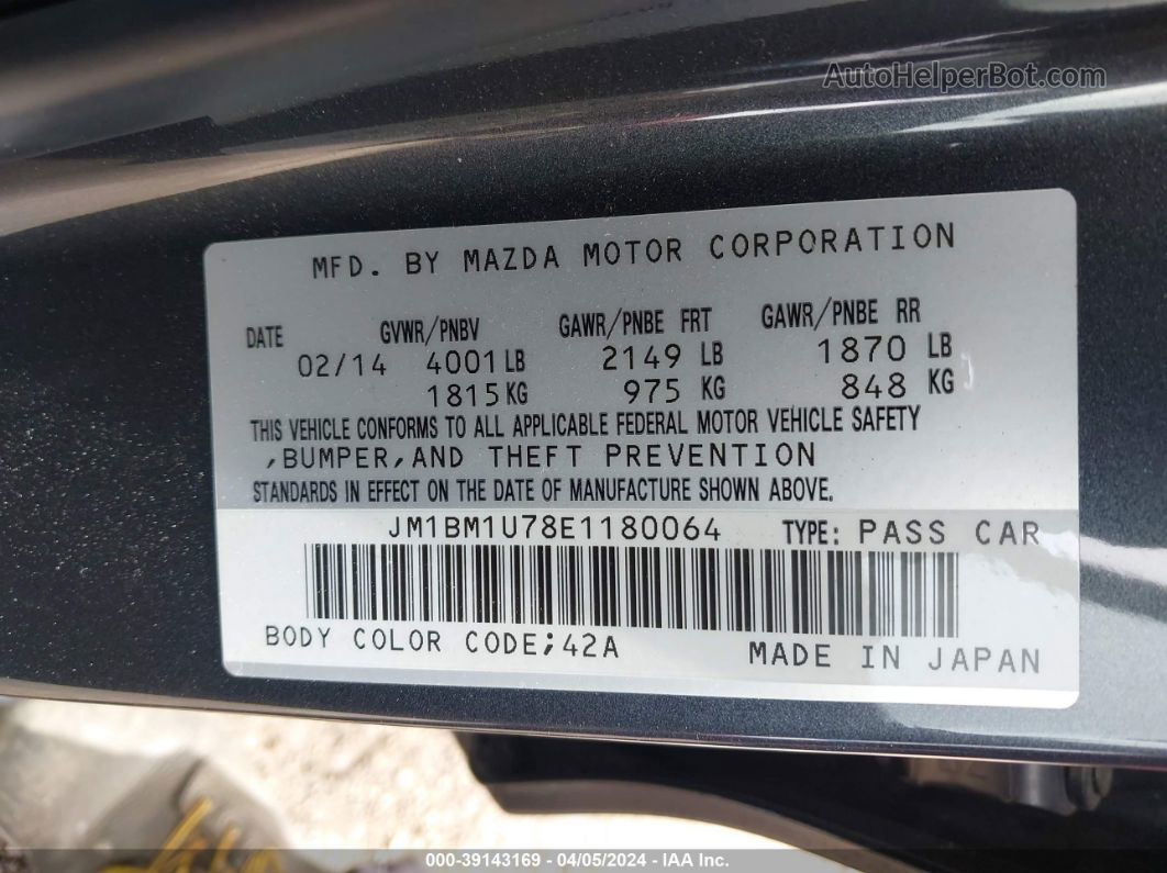 2014 Mazda Mazda3 I Sport Gray vin: JM1BM1U78E1180064
