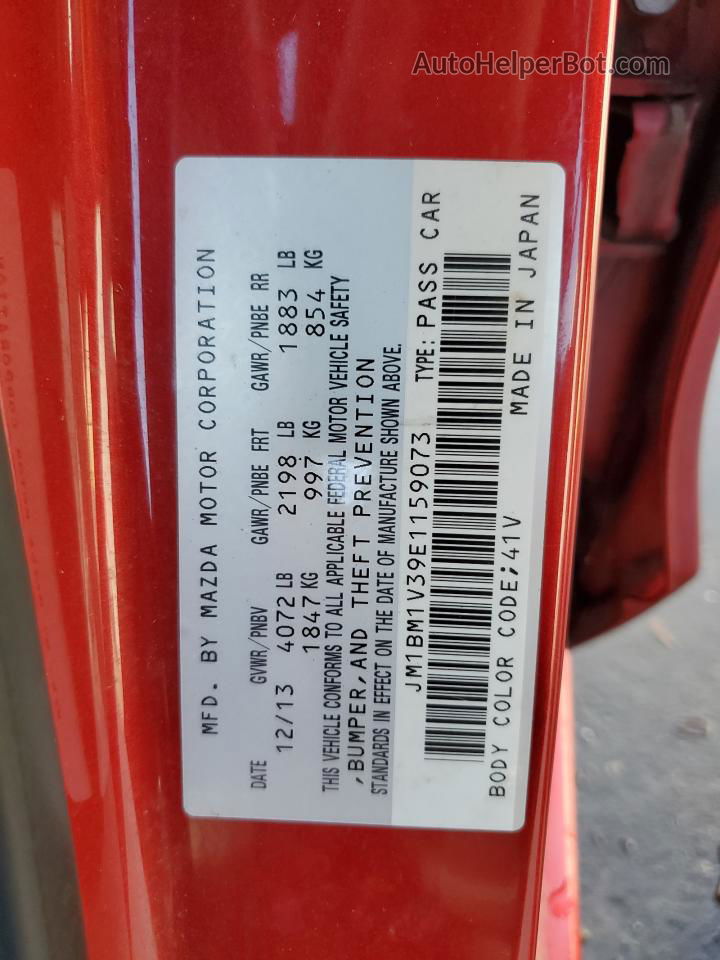 2014 Mazda 3 Touring Red vin: JM1BM1V39E1159073