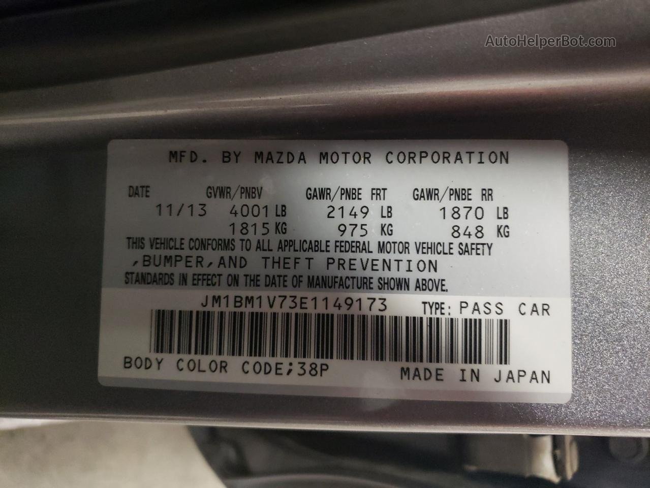 2014 Mazda 3 Touring Silver vin: JM1BM1V73E1149173
