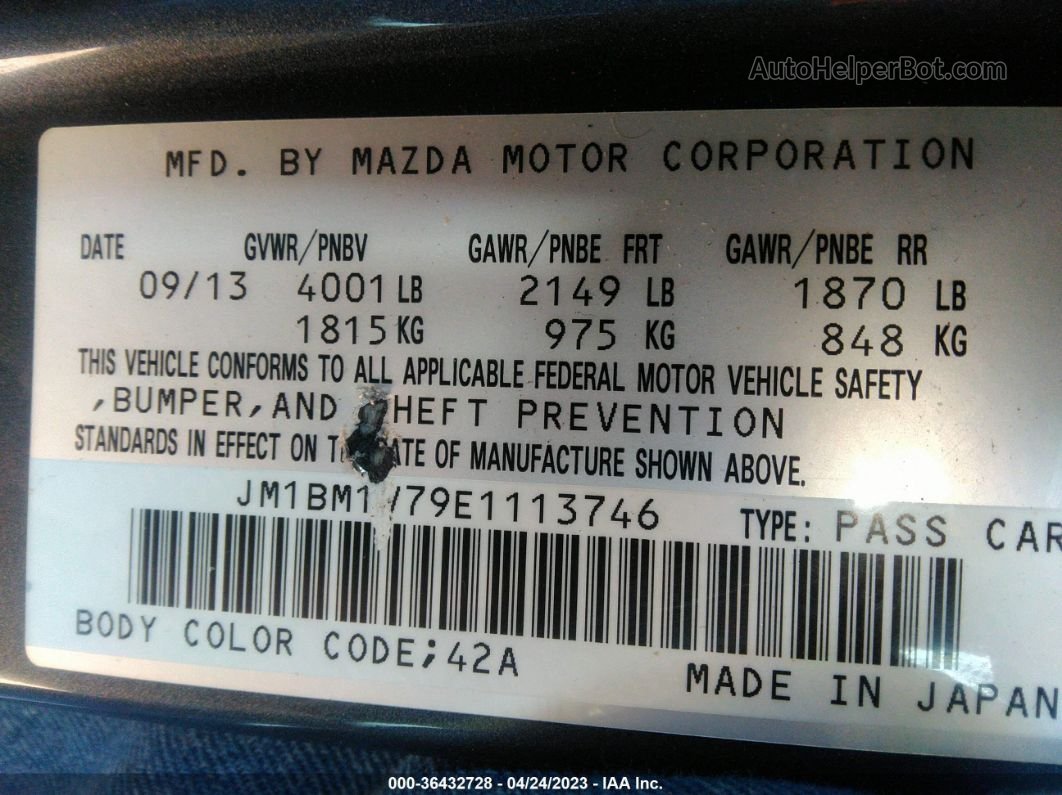 2014 Mazda Mazda3 I Touring Unknown vin: JM1BM1V79E1113746