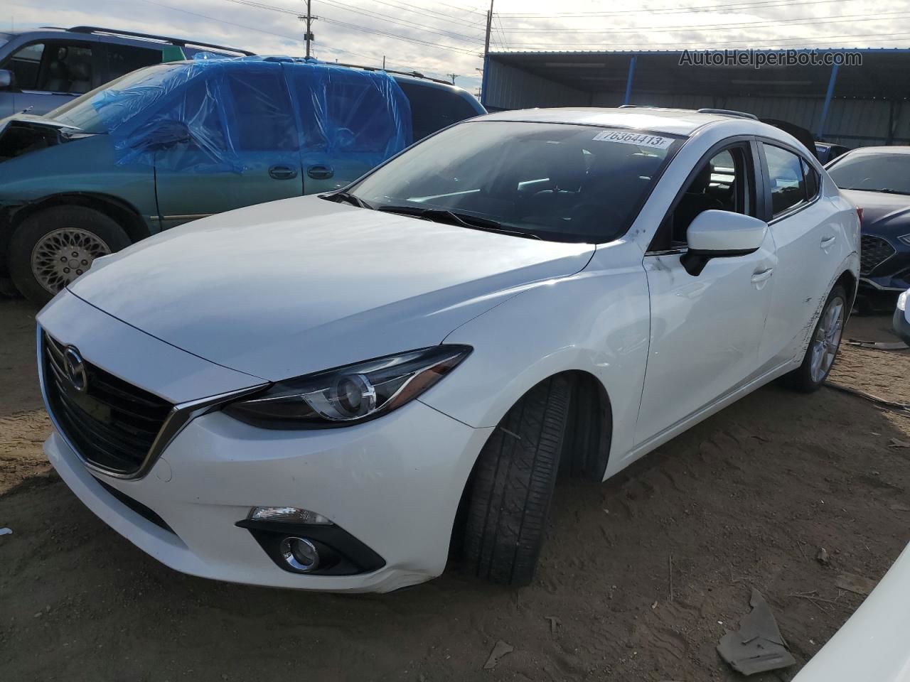 2014 Mazda 3 Grand Touring White vin: JM1BM1W34E1182145