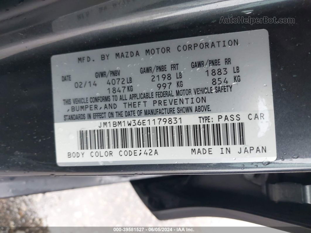 2014 Mazda Mazda3 S Grand Touring Gray vin: JM1BM1W36E1179831