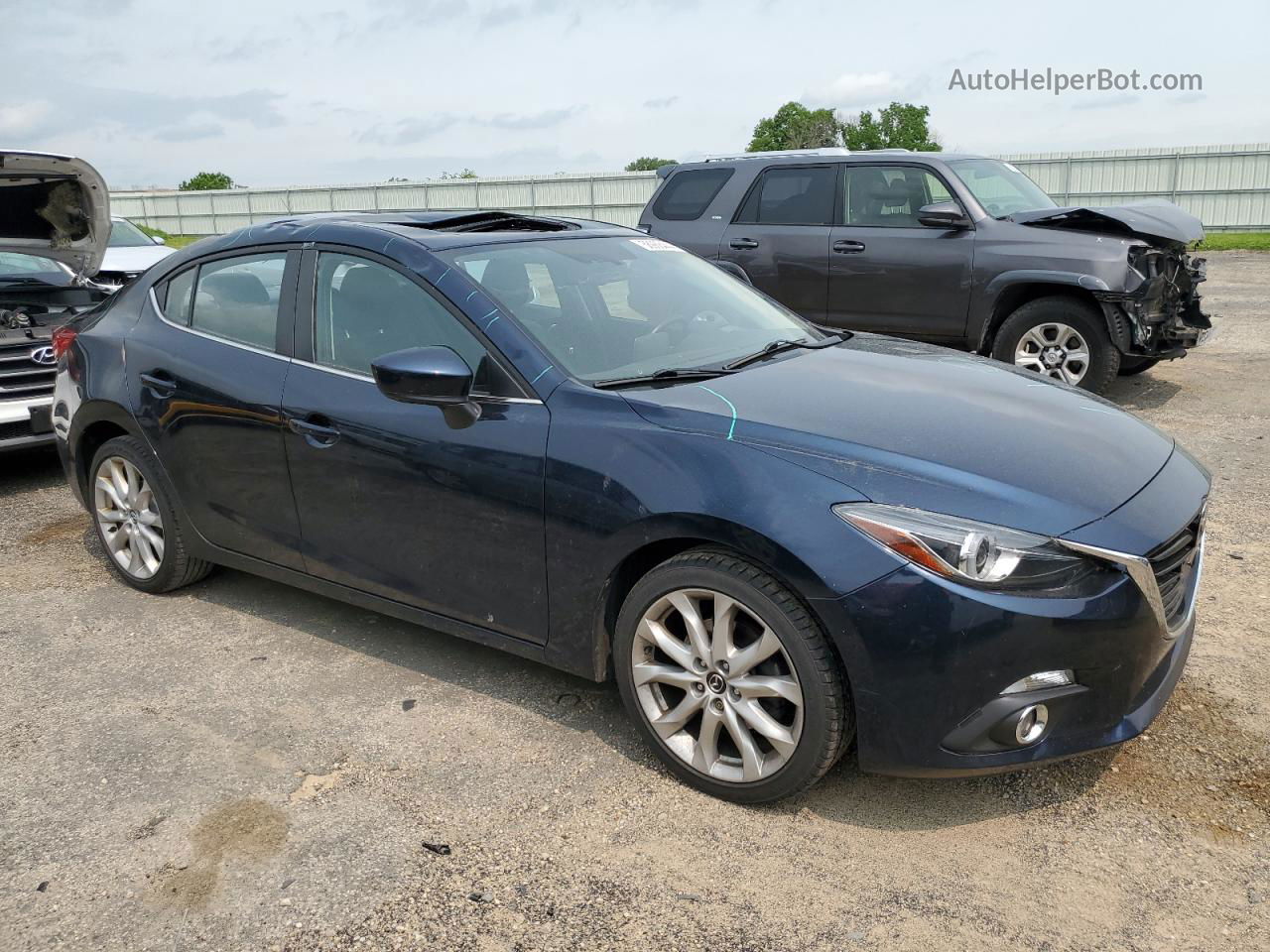 2014 Mazda 3 Grand Touring Blue vin: JM1BM1W36E1207725