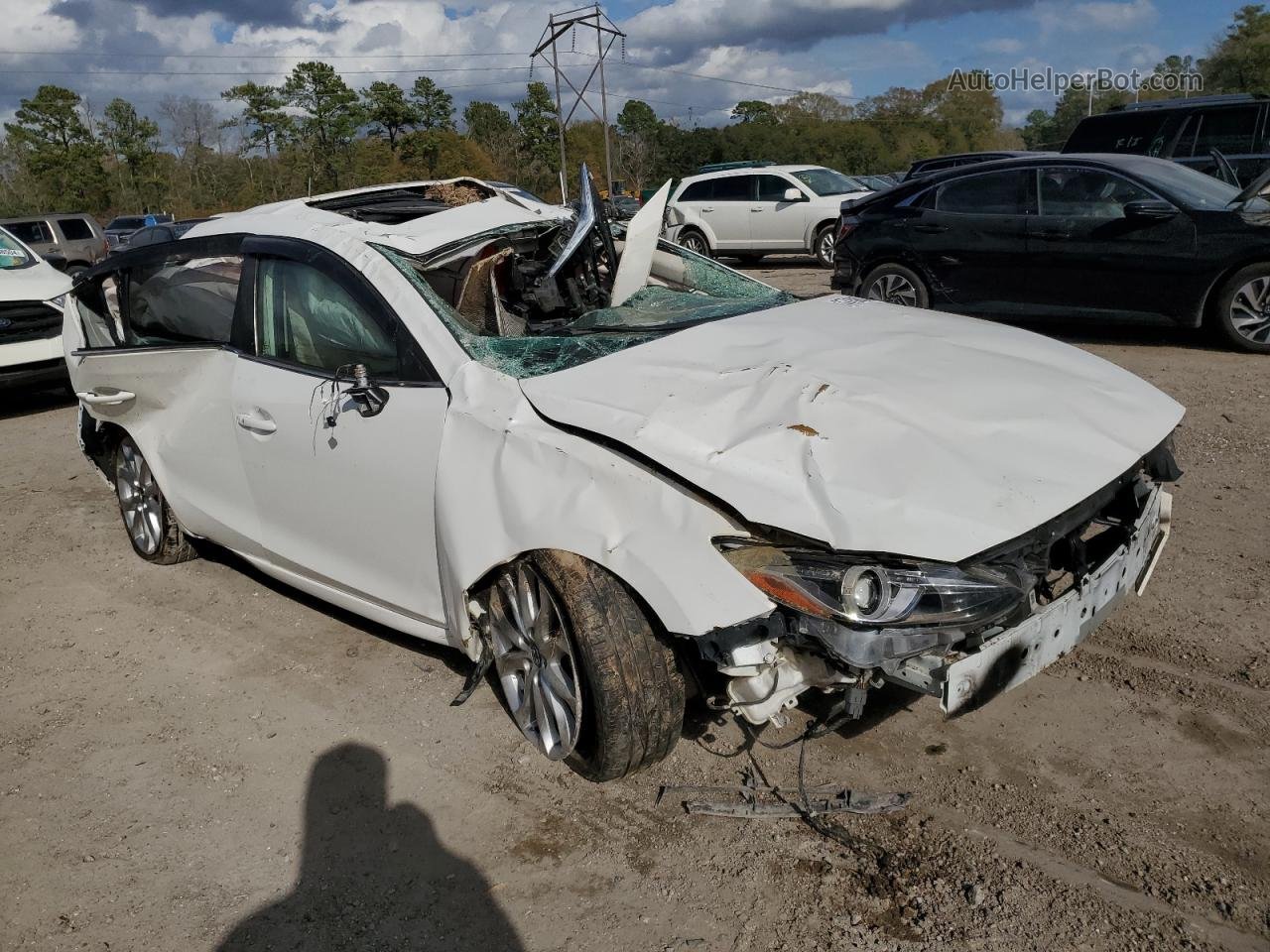 2015 Mazda 3 Grand Touring White vin: JM1BM1W39F1230918