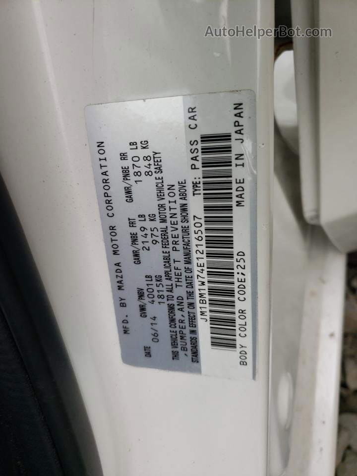 2014 Mazda 3 Grand Touring White vin: JM1BM1W74E1216507