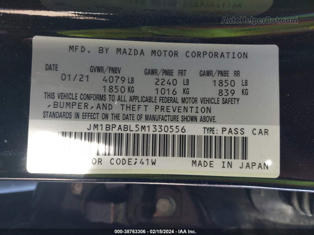 2021 Mazda Mazda3 Select Black vin: JM1BPABL5M1330556